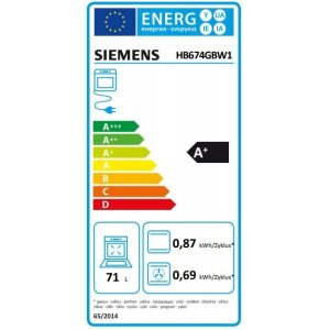 Siemens HB674GBW1 iQ700 Backofen Elektro 71 L Selbstreinigungsautomat