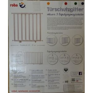Roba 1510 Türschutzgitter, Schutzgitter weiß, Klemmgitter ohne Tür mi