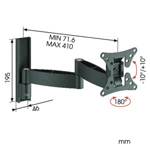 Vogel"s Wall 1045 TV-Wandhalterung für 43-66 cm (17-26 Zoll) Fernseher schwarz