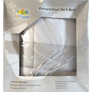 Easybaby Bettset   Himmelset 3-teilig Vichy Grey Bear 400-30