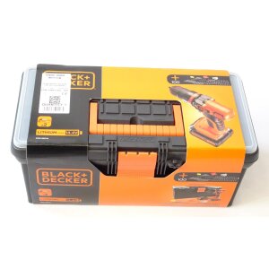 Black & Decker EGBL14K Bohrmaschine 14,4V Akkuschrauber mit 2 Akkus, 100 Teilen