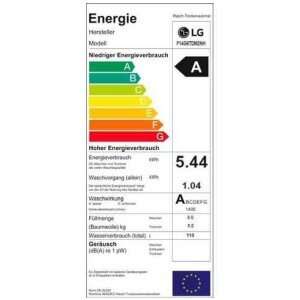 LG  F14G6TDM2NH Waschtrockner 1400 UpM - 8 kg - 11200 L-jahr - we