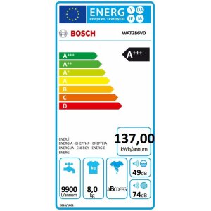 Bosch Waschmaschine Serie 6 WAT286V0, 8 kg, 1400 U/Min, i-Dos Dosierautomatik,