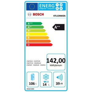 Bosch KTL15NW3A Mini-Kühlschrank /A++ 85 cm 142 kWh/Jahr 107 L Kühlteil /