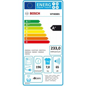 Bosch WTH83001 Wärmepumpentrockner A+ 84,2 cm Höhe 233 kWh/Jahr/L/ Kühlte