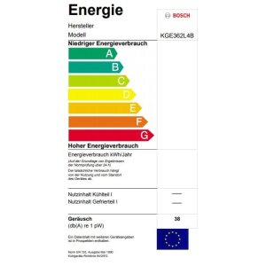 Bosch KGE362L4B Serie 4 Kühl-Gefrier-Kombination/A+++/ 186 cm/ 161 kWh/Jahr/Chr