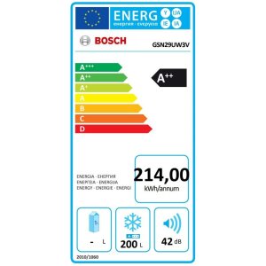 Bosch GSN29UW3V Gefrierschrank A++ 161 cm 214 kWh/Jahr 200 L Kühlteil /