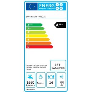 Bosch SMI67MS01E Serie 6 Geschirrspüler Teilintegriert - A+++ - 237 kW