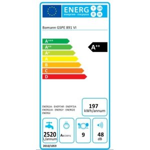 Bomann GSPE 891 VI Geschirrspüler, vollintegrierbar EEK: A++
