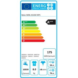 Beko WML 81434 NPS Waschmaschine, 8 kg, Frontlader, 1400 U-Min., Weiß