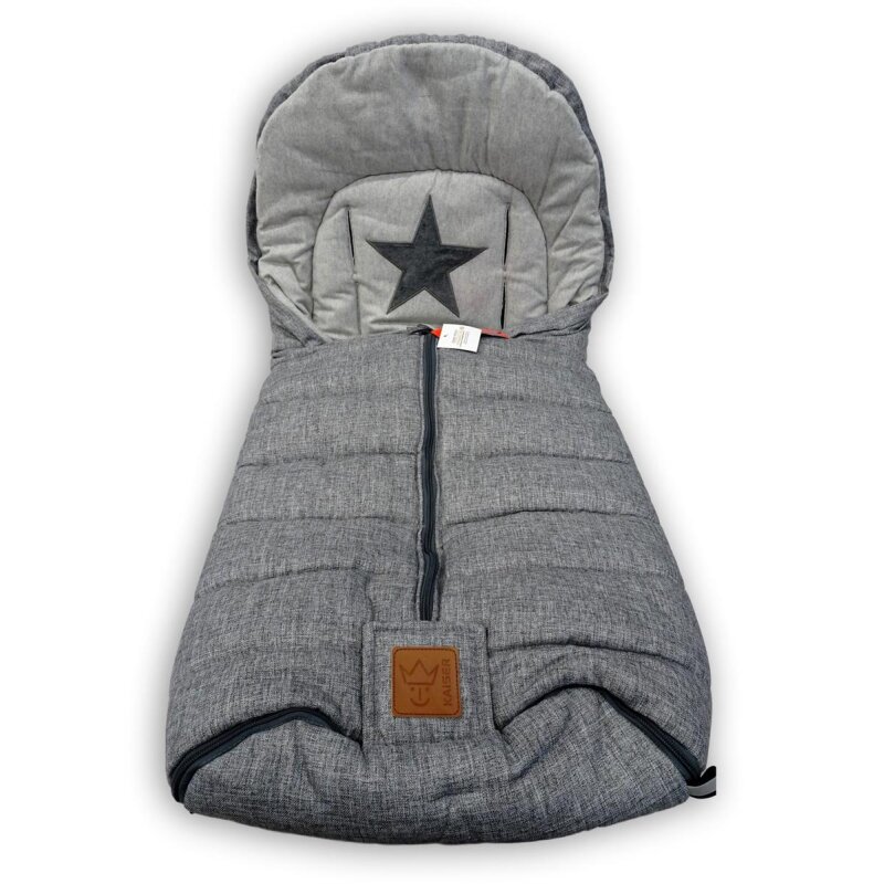 Kaiser Naturfellprodukte Thermo-Fußsack Shinny in Grau - (L)100 x (B)45 cm