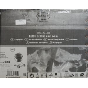 Rösle Kugelgrill No. 1 F60 Holzkohle-Grill Rundgrill Standgrill Abdeckhaube