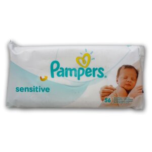 Pampers Sensitive Feuchttücher, 672 Tücher, 12er Pack (12 x 56 Stück)