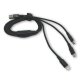 Smrter Hydra PRO 3in1-Ladekabel - USB Typ C, Lightning- & USB-Anschluss, schwarz