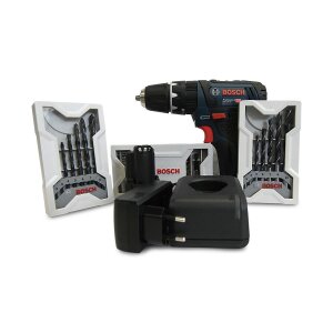 Bosch GSB 10.8-2-LI Professional - inkl. 2x2,0 Ah Akku + Ladegerät, 3x Bohrer-Set, in Tasche