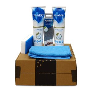 WunderRein Allzweck Reinigungsset, 2 x WunderRein Paste + Magic Eraser + Reinigungsstein + Mikrofasertuch