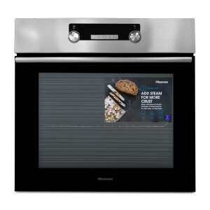 Hisense Pure Steam Set Heißluft/ Einbaubackofen-Set mit Elektro Glaskeramik Kochfeld