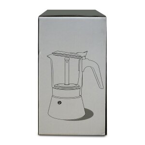Milu Espressokocher 4 Tassen Edelstahl Glas Induktion