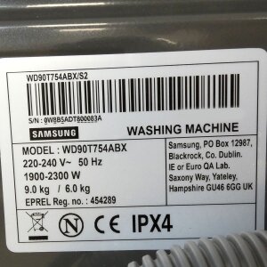 Samsung WD90T754ABX/S2 Waschtrockner