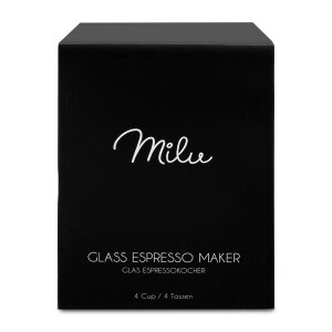 Milu Espressokocher 4 Tassen Edelstahl Glas Induktion
