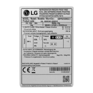LG GBP62DSNCC1 Kühlgefrierkombination