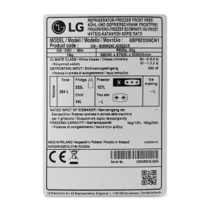 LG GBP62DSNCC1 Kühlgefrierkombination
