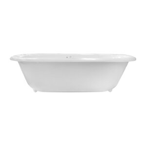 Jacob Delafon E29021-00 - Cléo Badewanne aus Gusseisen mit Ablauf und 4 Löwenfüßen, weiß