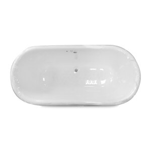 Jacob Delafon E29021-00 - Cléo Badewanne aus Gusseisen mit Ablauf und 4 Löwenfüßen, weiß