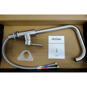 Ibergrif M22105A Küchenarmatur, Einhebel Spültischarmatur, Wasserhahn für Küche, Matt, Grau