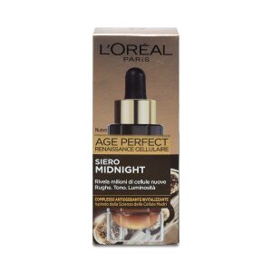 LOréal Paris Midnight Age Perfect Renaissance Cellulaire Gesichtsserum für die Zellerneuerung und Anti-Aging-Wirkung, jünger aussehende Haut, Antioxidationskomplex, 30 ml