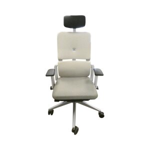 Steelcase Please Ergonomischer Bürodrehstuhl mit höhenverstellbarer Lumbalstütze für Unterstützung den ganzen Tag über, anpassbare Kopfstütze Schwarzes Leder