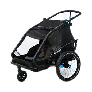 CUBE Kinder Fahrradanhänger Double CMPT black