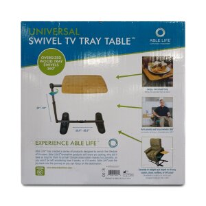 Able Life Universal Swivel TV Tray Table, Verstellbarer Esstablett und Laptop-Schreibtisch, Drehbar Bambus-Beistelltisch