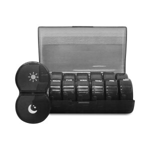 Amtier Tablettenbox 7 Tage Deutsch, Pillendose 7 Tage Wochen Tablettenbox