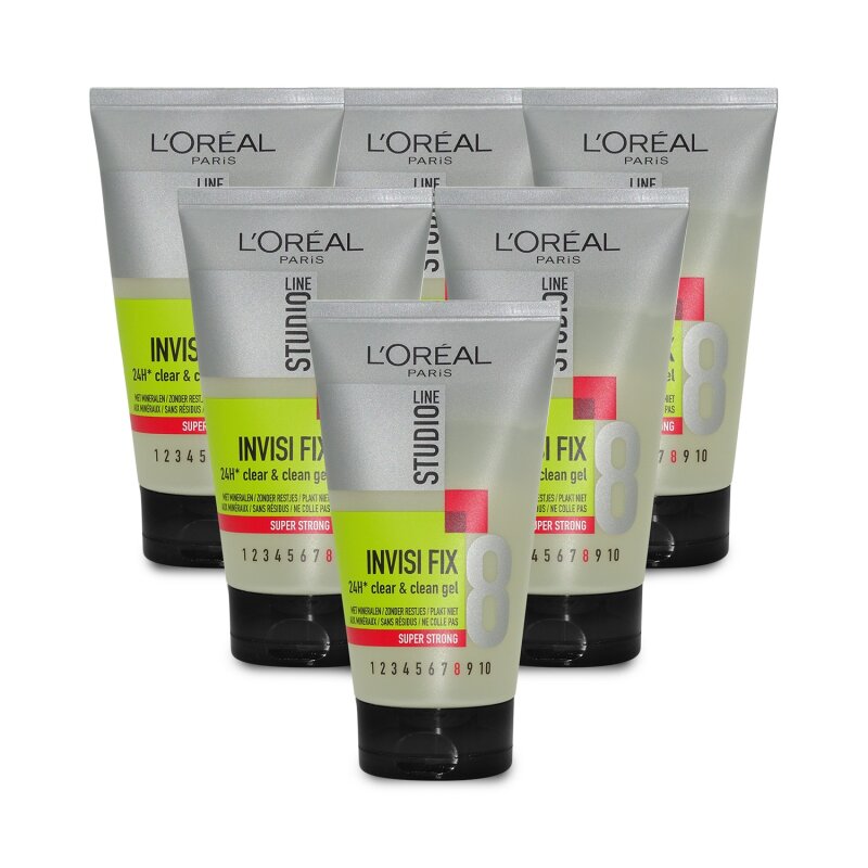 LOréal Studio Line Invisi Fix Strong Haargel 6x150ml