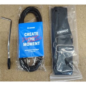 Donner DST-200 E-Gitarre Set HSS ST Schwarz inkl. Tasche