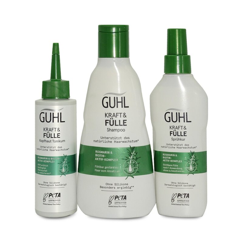 Guhl Kraft + Fülle Box Shampoo 250ml + Kopfhaut Tonikum 125ml + Sprühkur 150ml