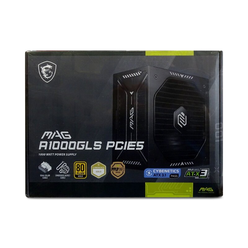MSI MAG A1000GLS PCIE5 1000W Gaming-Netzteil 80+ Gold, ATX 3.1, PCIe 5.1