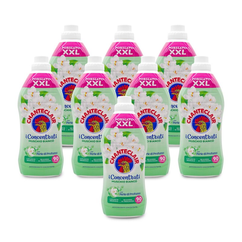 Chanteclair Weichspüler Konzentrat Weißer Moschus 8x90 Wäschen - 8x1800ml
