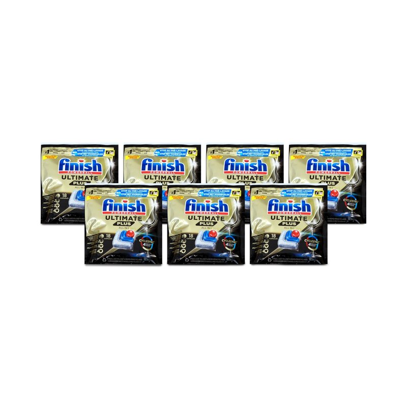 Finish Ultimate + All in 1 Spülmaschinen-Tabs 7x18 Stück