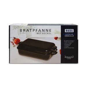 Riess 0105-022 Bräter 37 x 26 cm Ofenpfanne Kochtopf schwarz